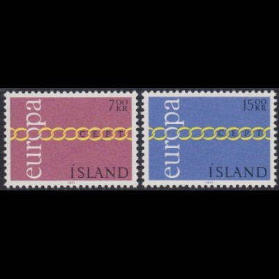Island Mi.Nr. 451-52 Europa 71, Kette (2 Werte)