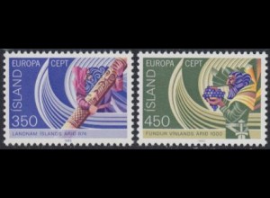 Island Mi.Nr. 578-79 Europa 82, Historische Ereignisse (2 Werte)