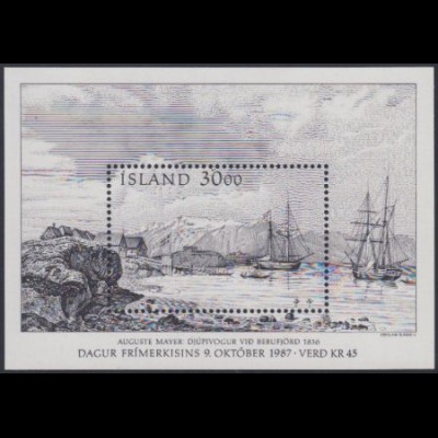 Island Mi.Nr. Block 8 Tag der Briefmarke, Handelsplatz Djúpivogur