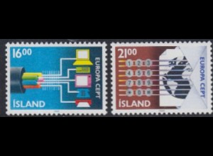 Island Mi.Nr. 682-83 Europa 88, Transport- und Kommunikationsmittel (2 Werte)