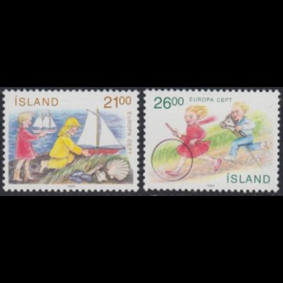 Island Mi.Nr. 701-02 Europa 89, Kinderspiele (2 Werte)