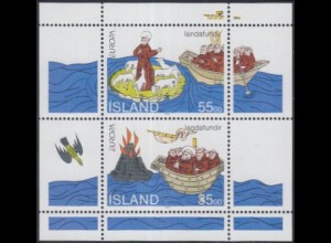 Island Mi.Nr. Block 15 Europa 94, Entdeckung Islands und Färöer-Inseln