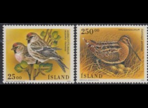 Island Mi.Nr. 833-34 Europ.Naturschutzjahr, Vögel (2 Werte)