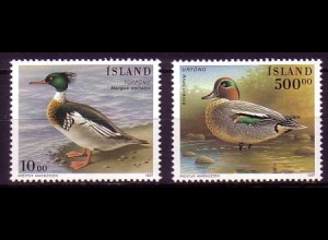 Island Mi.Nr. 862-63 Vögel (2 Werte)