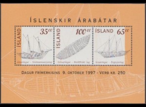 Island Mi.Nr. Block 20 Tag der Briefmarke, Ruderschiffe