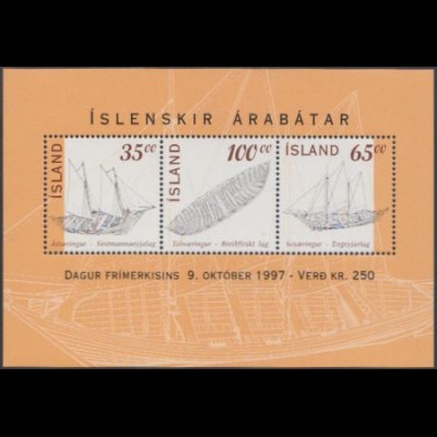 Island Mi.Nr. Block 20 Tag der Briefmarke, Ruderschiffe
