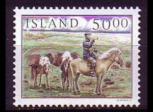 Island Mi.Nr. 879 Landbriefträger mit Pferden (50)