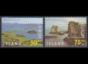 Island Mi.Nr. 913-14 Europa 99, Natur-+ Nationalparks (2 Werte)