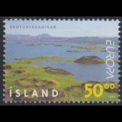 Island Mi.Nr. 913 Europa 99, Natur-+ Nationalparks, Krater v.Skútustadir (50.00)