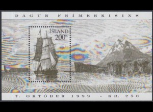 Island Mi.Nr. Block 24 Tag der Briefmarke, Historische Segelschiffe