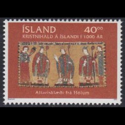 Island Mi.Nr. 941 1000Jahre Christentum auf Island, Bischöfe (40,00)
