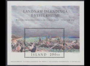 Island Mi.Nr. Block 27 Tag der Briefmarke, Isl.Siedlung Vesturheim in Kanada