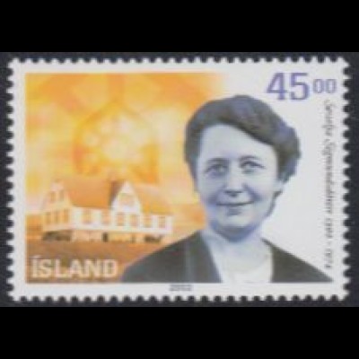 Island Mi.Nr. 1011 100.Geb.Sesselja Sigmundsdóttir (45,00)