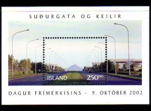 Island Mi.Nr. Block 31 Tag der Briefmarke, Reykjavik mit Vulkan Keilir