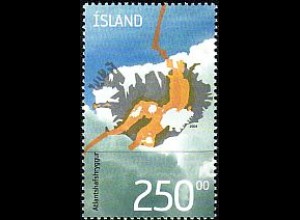 Island Mi.Nr. 1059 A Landkarte mit thermalen Zonen (250.00)
