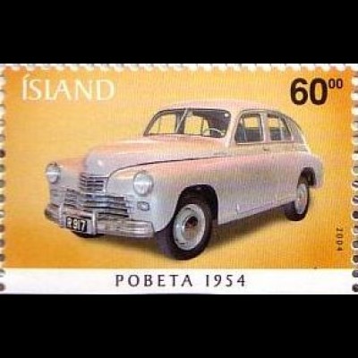 Island Mi.Nr. 1063 Alte Automobile; Pobeda (dreiseitig gez.) (60.00)