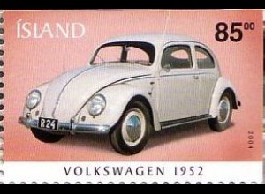 Island Mi.Nr. 1065 Alte Automobile; Volkswagen "Käfer" (zweiseitig gez.) (85.00)