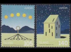 Island Mi.Nr. 1242-43 Europa 09, Astronomie (2 Werte)
