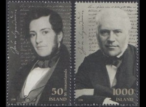 Island Mi.Nr. 1323-24 200.Geb.Jón Sigurosson (2 Werte)