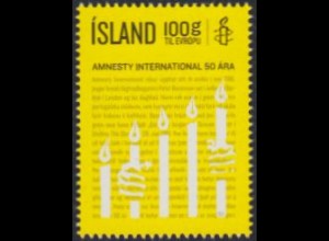 Island Mi.Nr. 1330 50Jahre Amnesty International (-)