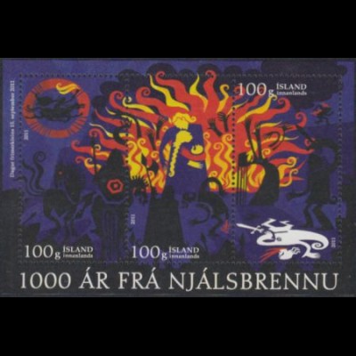 Island Mi.Nr. Block 55 Tag der Briefmarke, 1000Jahre Saga vom verbrannten Njall