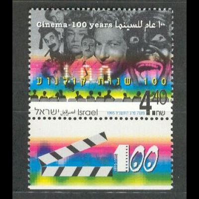 Israel Mi.Nr. 1354-Tab 100 Jahre Kino (4,40NIS)