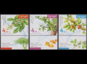 Israel MiNr. 2550-52-Tab Aromapflanzen, Weihrauch, Myrrhe, Balsambaum (3 Werte)