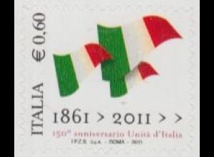 Italien Mi.Nr. 3422 150.Jahrestag Einheit Italiens, Nationalfahnen, skl (0,60)