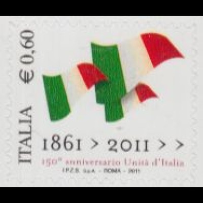 Italien Mi.Nr. 3422 150.Jahrestag Einheit Italiens, Nationalfahnen, skl (0,60)