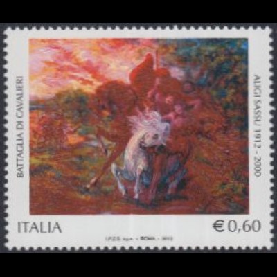 Italien Mi.Nr. 3541 Kulturelles Erbe, Gemälde Schlacht der Ritter v.Sassu (0,60)