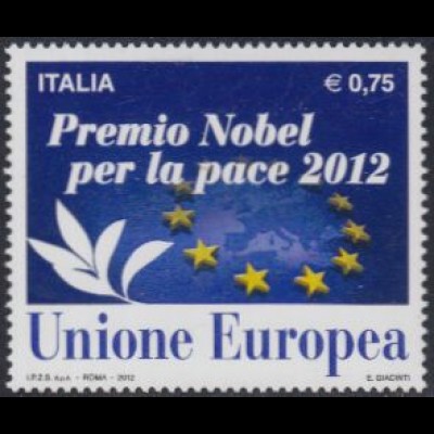 Italien Mi.Nr. 3585 Friedensnobelpreis 2012 an EU, Europaflagge (0,75)