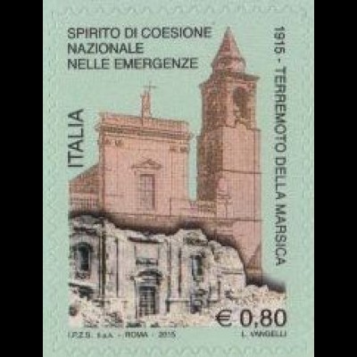 Italien Mi.Nr. 3763 Erdbeben in Marsica, Kirche San Bartolomeo, skl (0,80)