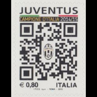 Italien Mi.Nr. 3800 Ital.Fußballmeister Juventus Turin, skl (0,80)
