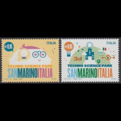 Italien Mi.Nr. 3854-55 Wissenschafts- u.Technologiepark San Marino-Italia (2 W.)