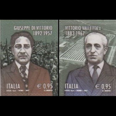 Italien MiNr. 3990-91 Giuseppe Di Vittorio, Vittorio Valletta, skl (2 Werte)