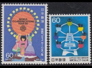 Japan Mi.Nr. 1564-65 Weltkommunikationsjahr (2 Werte)
