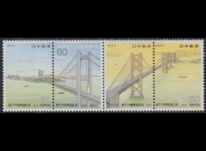 Japan Mi.Nr. Zdr.1778-81 Seto-Ohashi-Brücke (Viererstreifen)