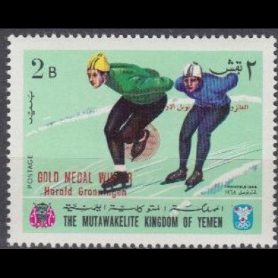 Jemen (Königreich) Mi.Nr. 465A Olympia 1968 Sieger Gronningen+Eisschnelllauf (2)