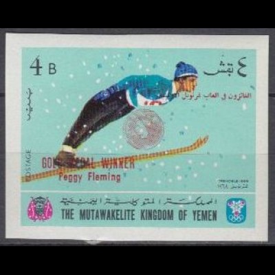Jemen (Königreich) Mi.Nr. 467B Olympia 1968 Sieger Fleming + Skispringen (4)