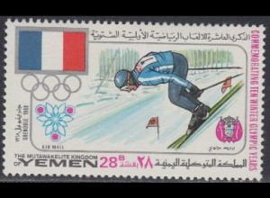 Jemen (Königreich) Mi.Nr. 538A Olympia 1968, Grenoble, Flagge, Slalom (28)