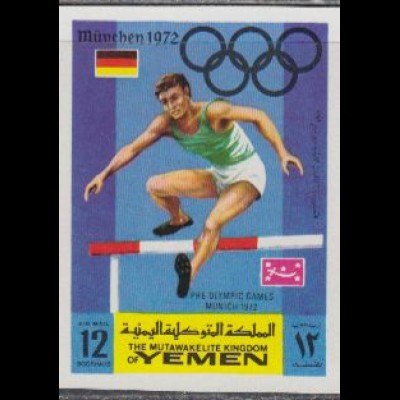 Jemen (Königreich) Mi.Nr. 758B Olympia 1972 München, Hürdenlauf (12)