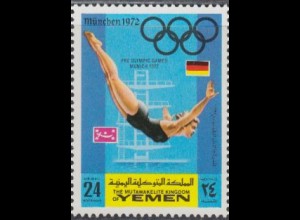 Jemen (Königreich) Mi.Nr. 760A Olympia 1972 München, Wasserspringen (24)