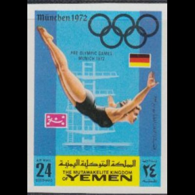 Jemen (Königreich) Mi.Nr. 760B Olympia 1972 München, Wasserspringen (24)