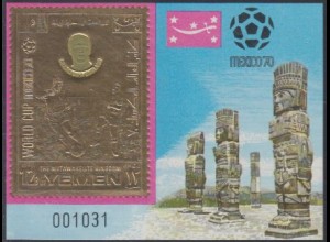 Jemen (Königreich) Mi.Nr. Block 193 Fußball-WM Mexiko, Charlton 