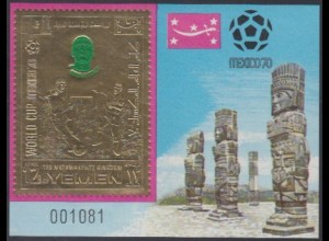 Jemen (Königreich) Mi.Nr. Block 198 Fußball-WM Mexiko, Riva 