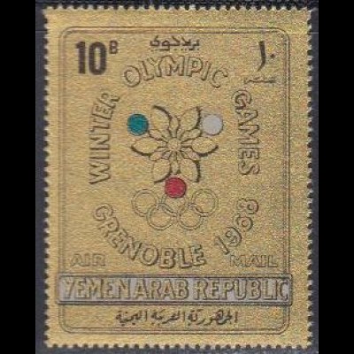Jemen (Nordjemen) Mi.Nr. 614 Olympia 1968 Grenoble, a.goldfarb. Papier (10)
