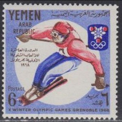 Jemen (Nordjemen) Mi.Nr. 623 Olympia 1968 Grenoble, Ski alpin (6)