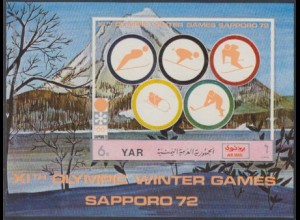 Jemen (Nordjemen) Mi.Nr. Block 173 Olympische Spiele Sapporo, Pictogramme geschn