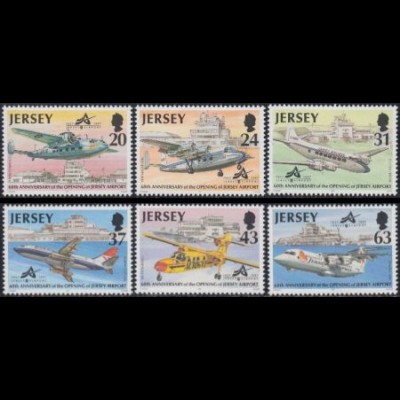 Jersey Mi.Nr. 777-82 60 Jahre Flughafen Jersey (6 Werte)