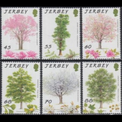 Jersey Mi.Nr. 1648-53 Baumschutzorg. Jersey Trees for Life (6 Werte)